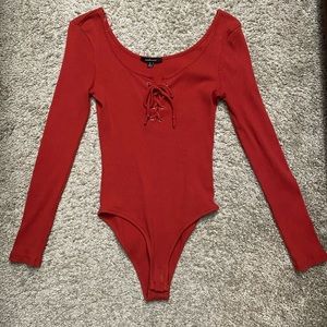 Long Sleeve Lace Up Bodysuit